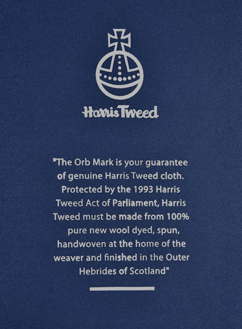 Harris Tweed Dark Blue Herringbone Newsboy Cap - Image 7