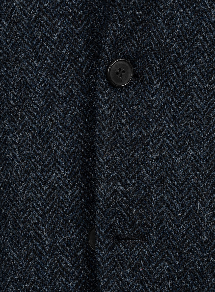 Harris Tweed Dark Blue Herringbone Suit - Image 7