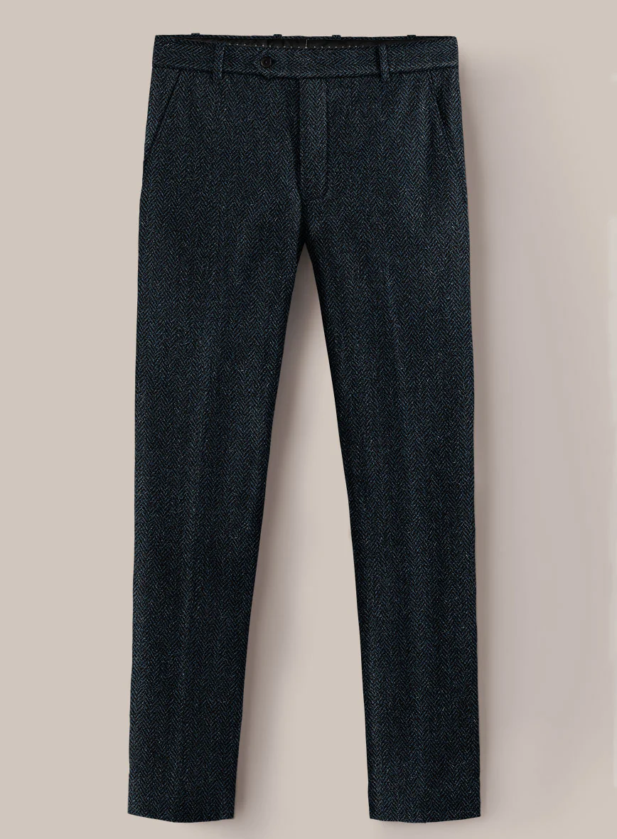 Harris Tweed Dark Blue Herringbone Suit - Image 9