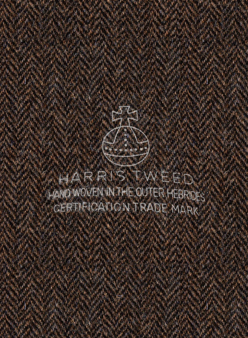 Harris Tweed Dark Brown Herringbone Jacket - Image 4