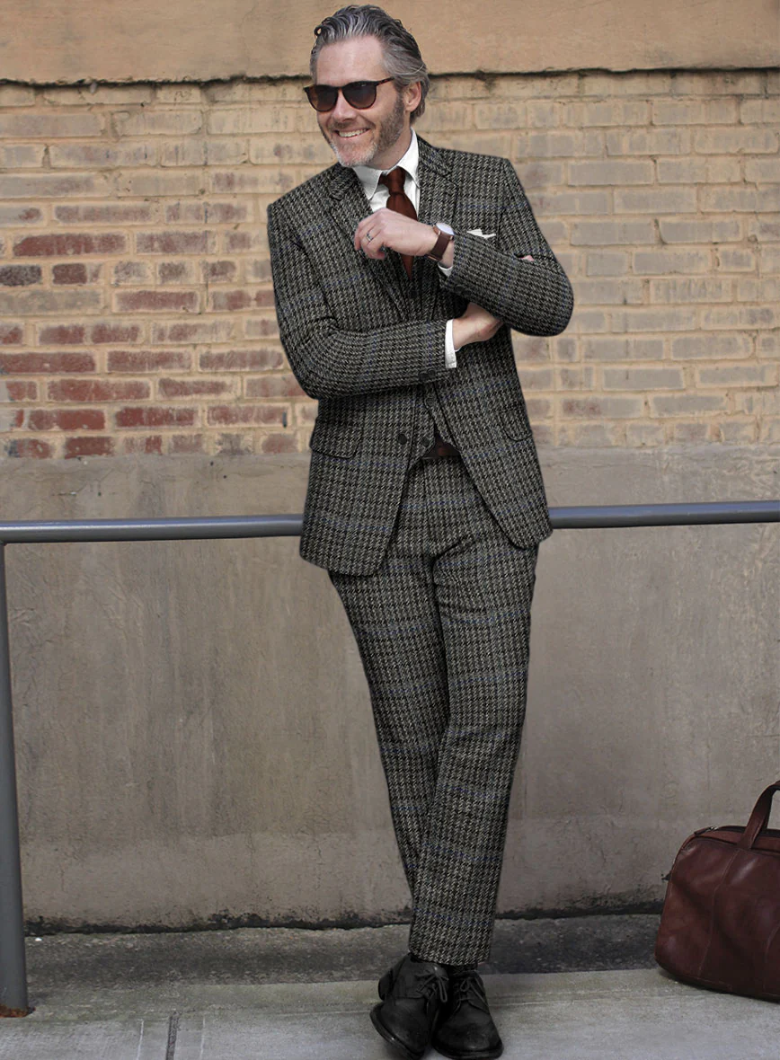 Harris Tweed Dark Gray Check Suit - Image 2