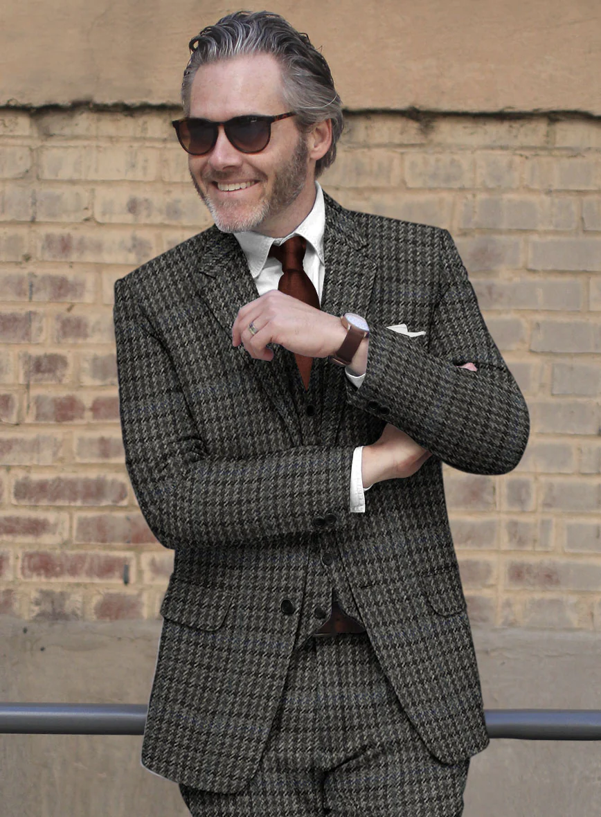 Harris Tweed Dark Gray Check Suit - Image 4