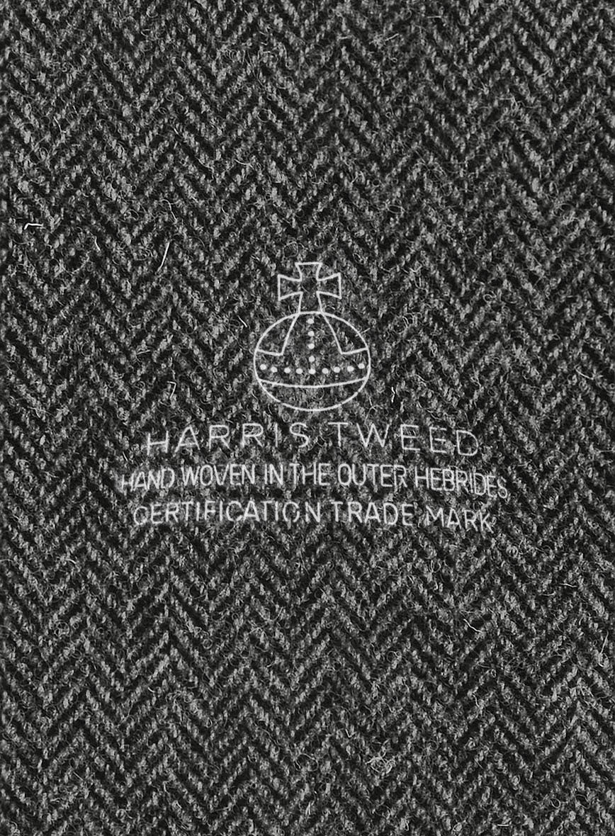 Harris Tweed Dark Gray Herringbone Hunting Vest - Image 6