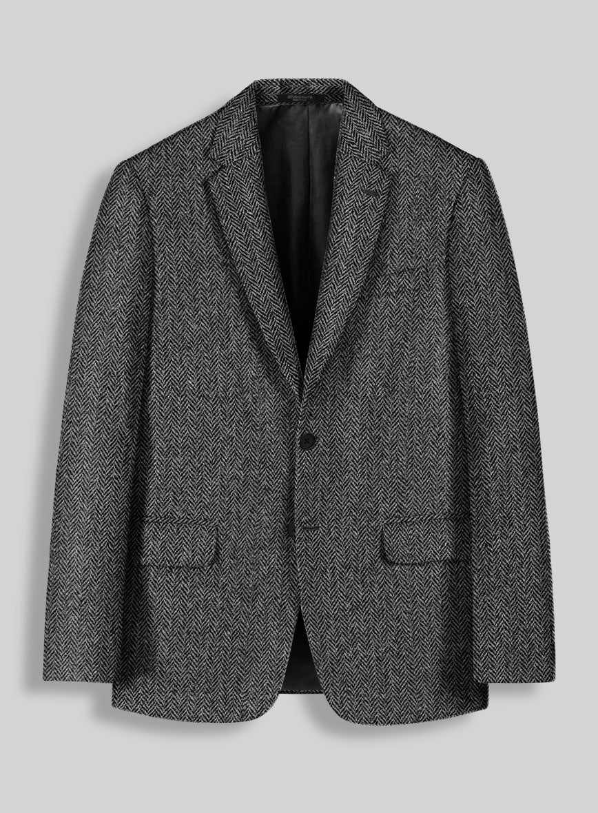 Harris Tweed Dark Gray Herringbone Suit - Image 3