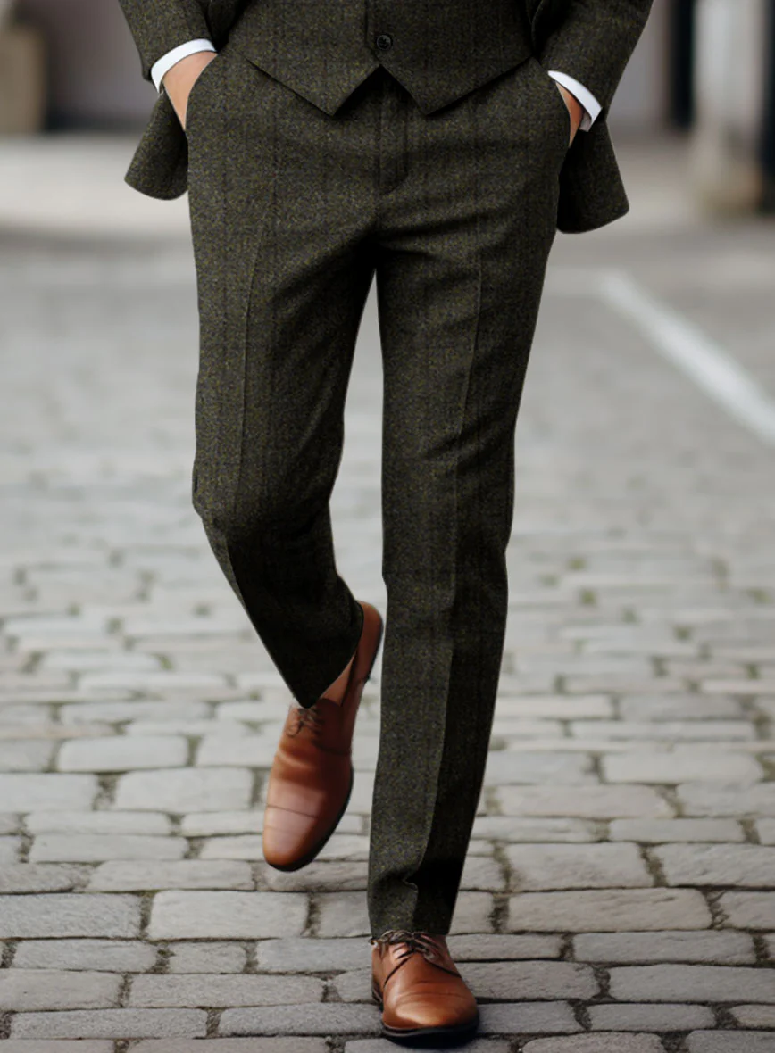 Harris Tweed Dark Green Check Suit - Image 6