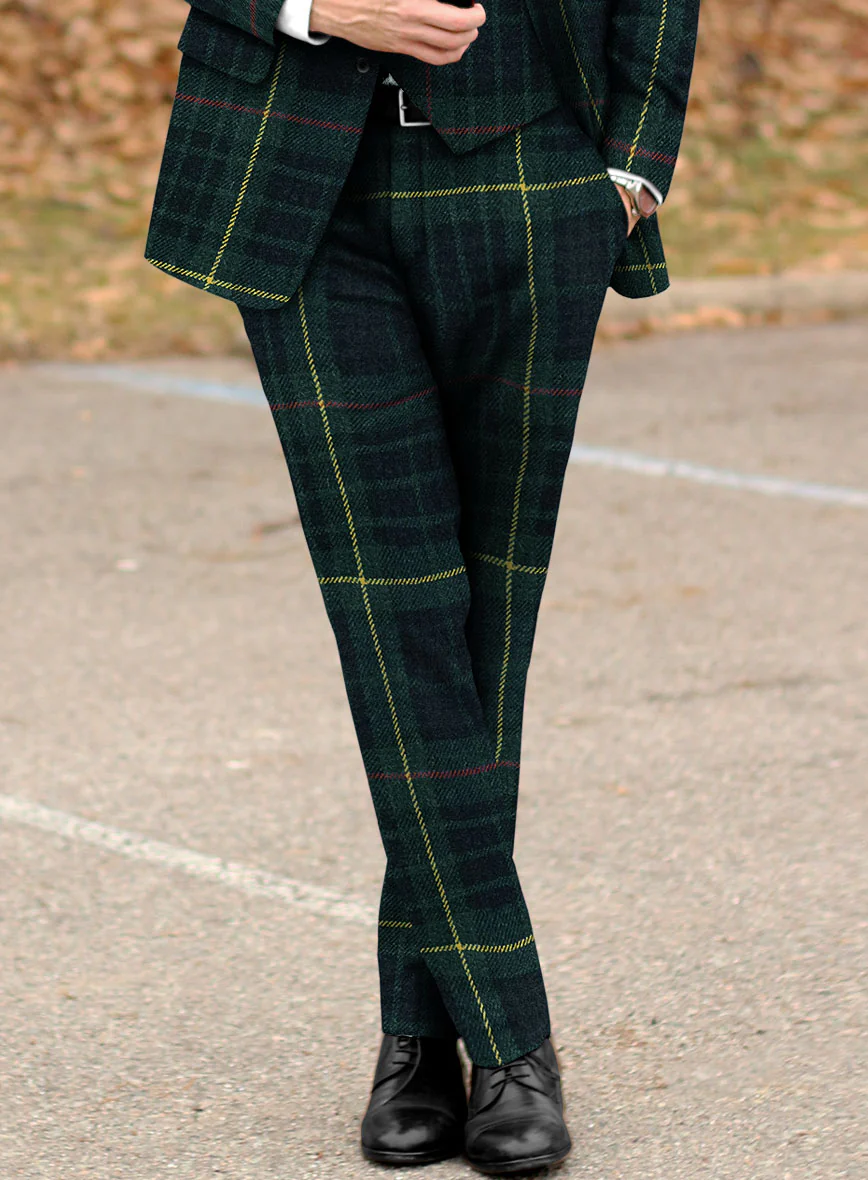 Harris Tweed Dark Green Tartan Suit - Image 5