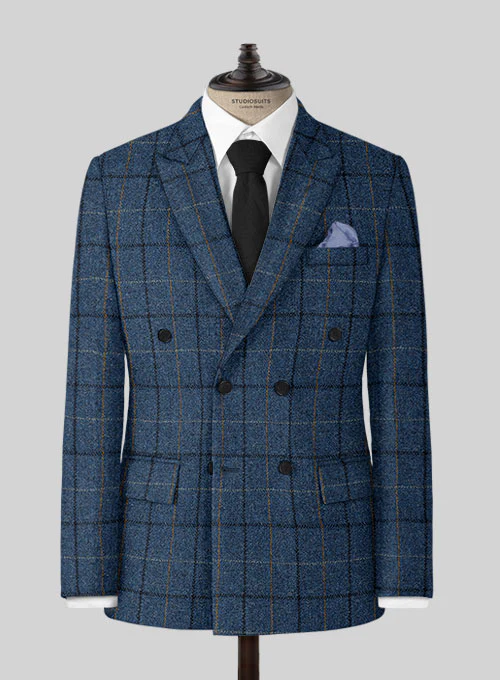 Harris Tweed Gordon Blue Double Breasted Suit - Image 2