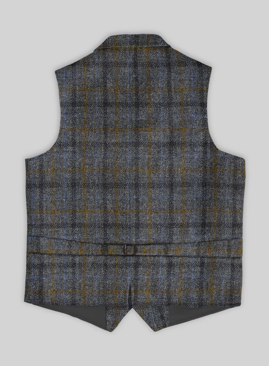 Harris Tweed Gray Checks Hunting Vest - Image 4