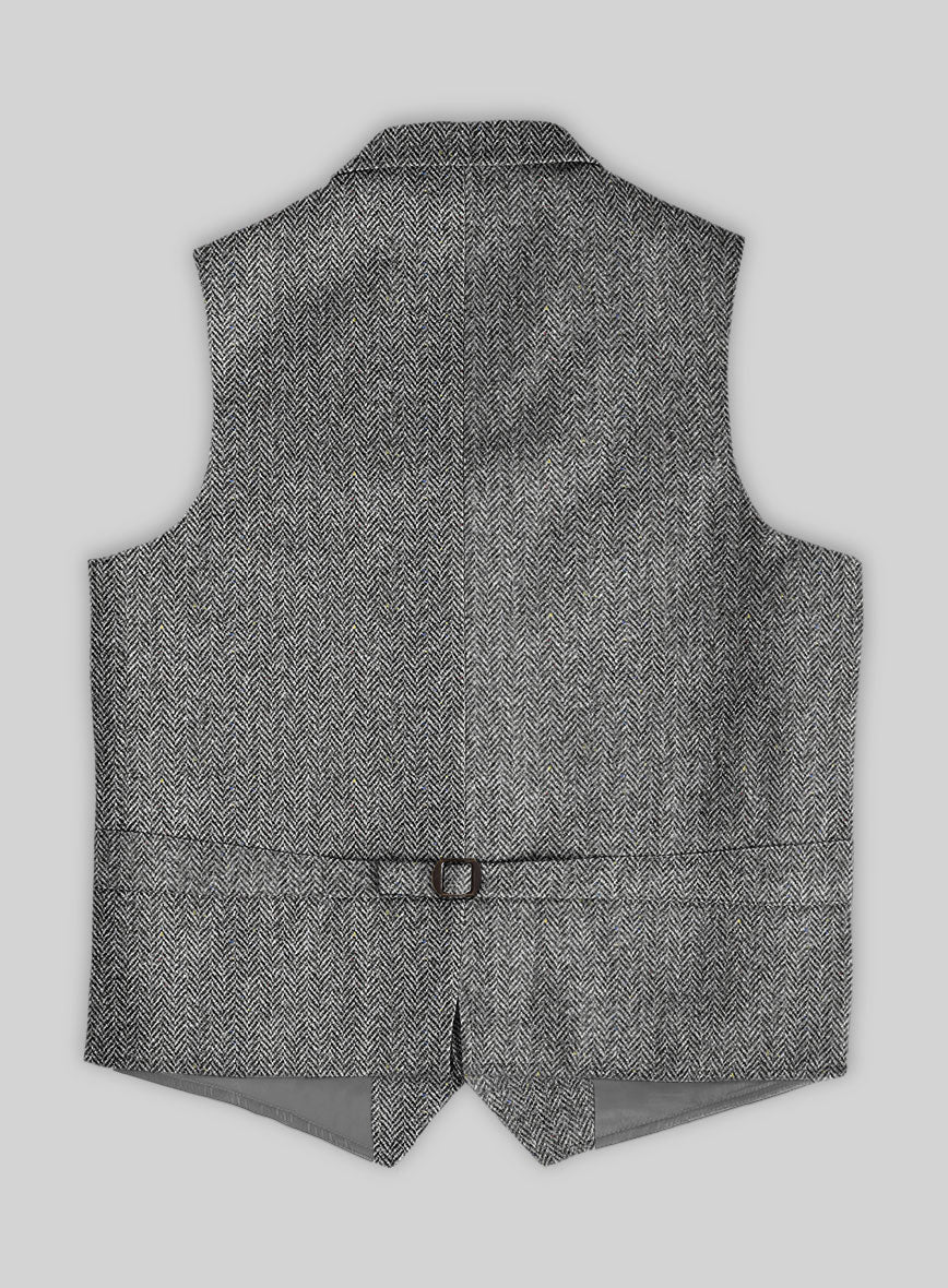 Harris Tweed Gray Chevron Hunting Vest - Image 2