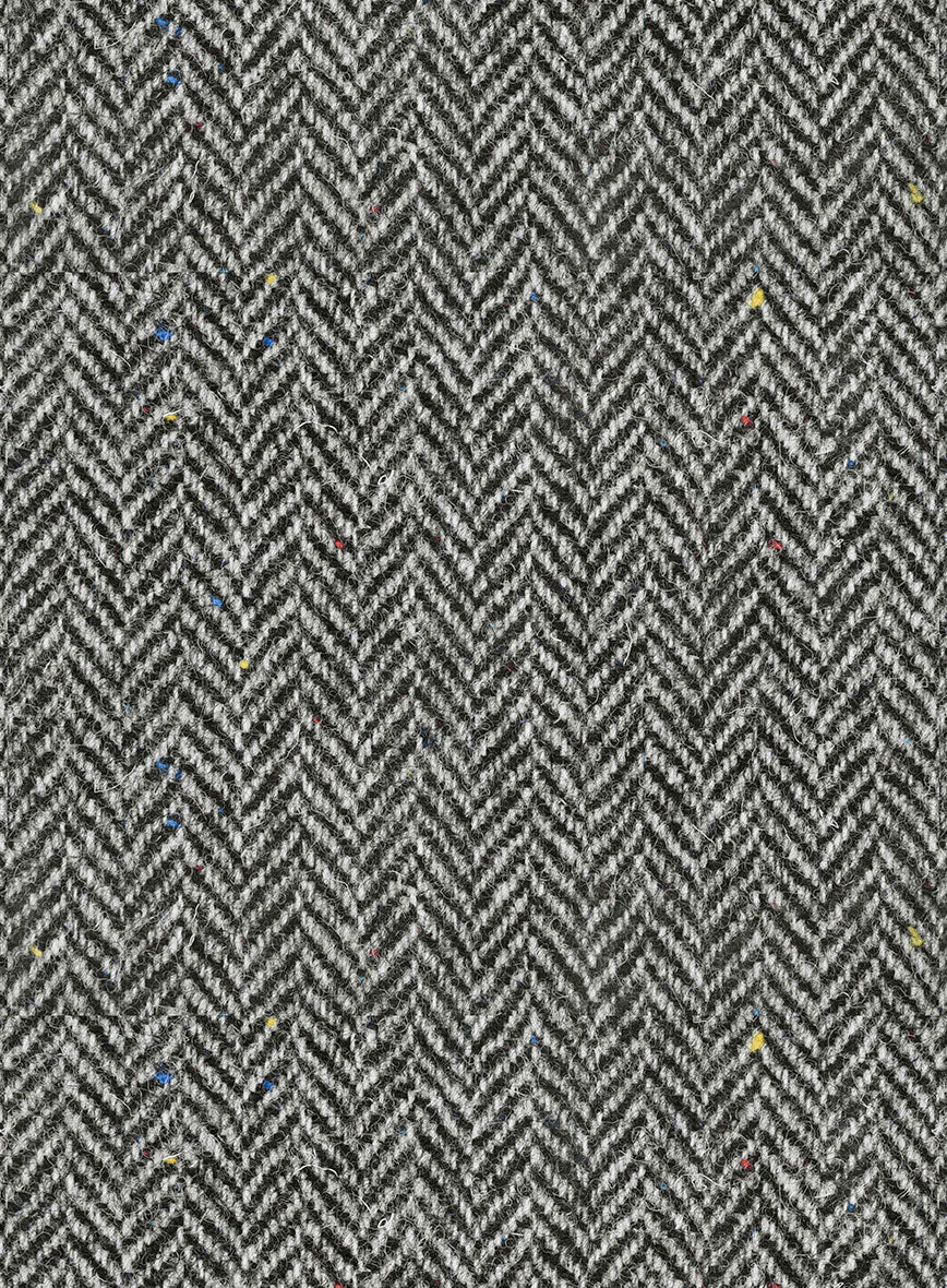 Harris Tweed Gray Chevron Newsboy Cap - Image 3