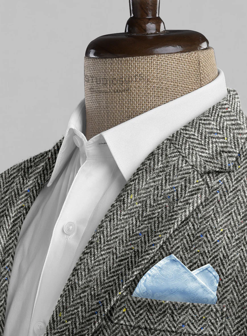 Harris Tweed Gray Chevron Suit - Image 2