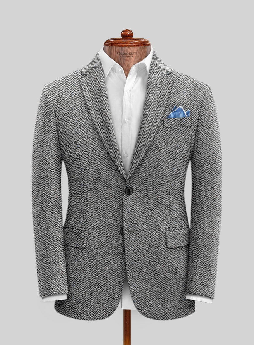 Harris Tweed Gray Chevron Suit - Image 3