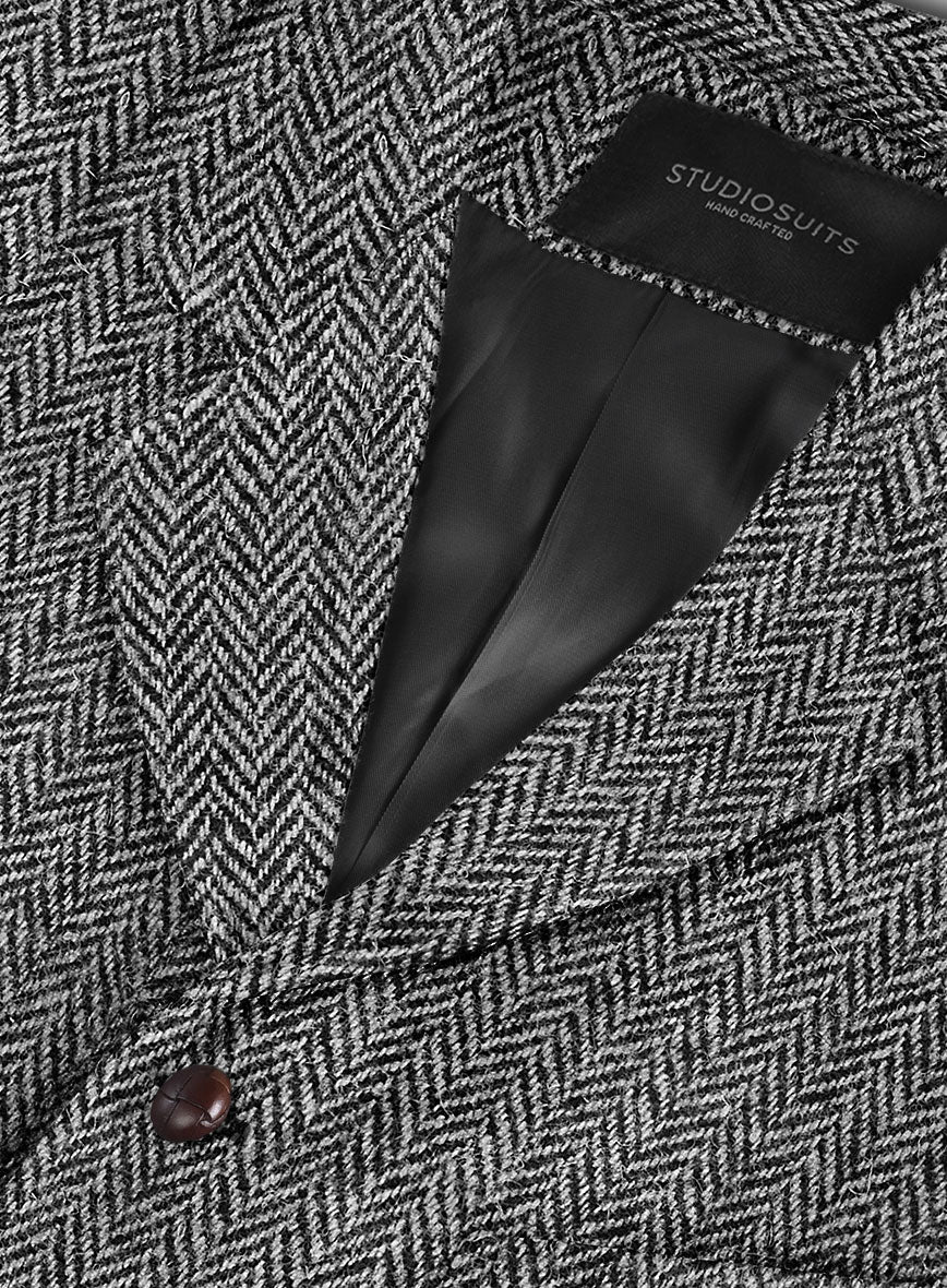Harris Tweed Gray Herringbone Hunting Vest - Image 4