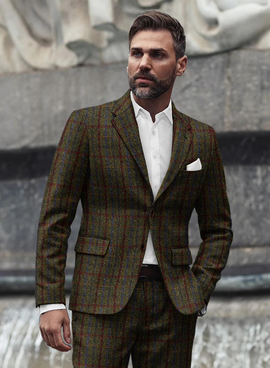 Harris Tweed Green Check Jacket - Image 3
