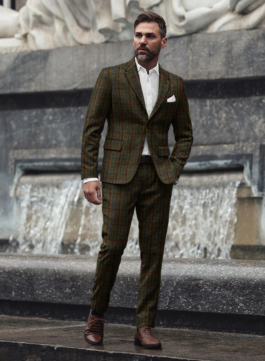 Harris Tweed Green Check Suit - Image 2