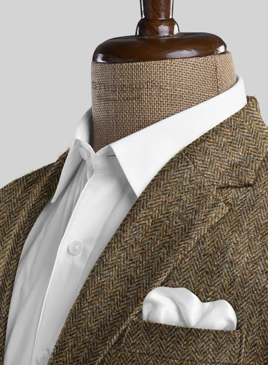 Harris Tweed Hebridean Brown Herringbone Jacket - Image 3