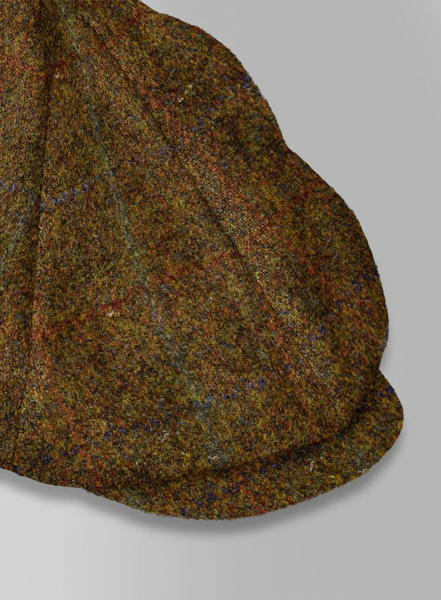 Harris Tweed Highland Rust Newsboy Cap - Image 3
