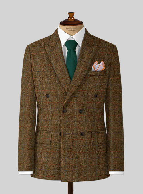 Harris Tweed Highland Rust Double Breasted Suit - Image 2