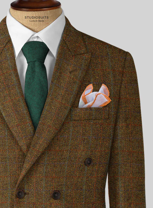 Harris Tweed Highland Rust Double Breasted Suit - Image 3