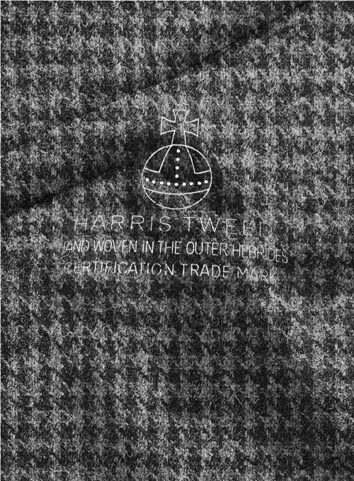 Harris Tweed Houndstooth Dark Gray Pea Coat - Image 4