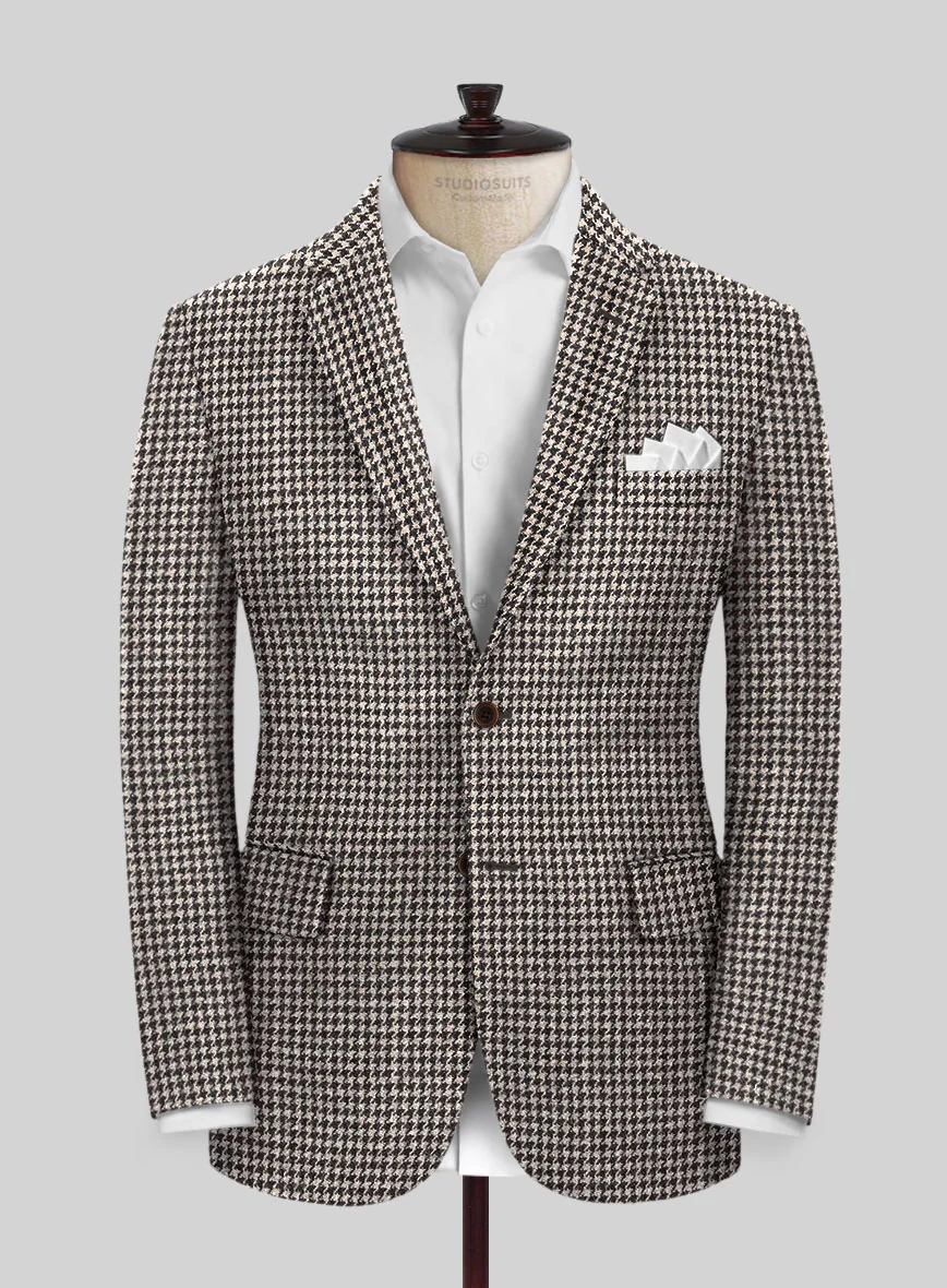 Harris Tweed Houndstooth Ebony Brown Suit - Image 3