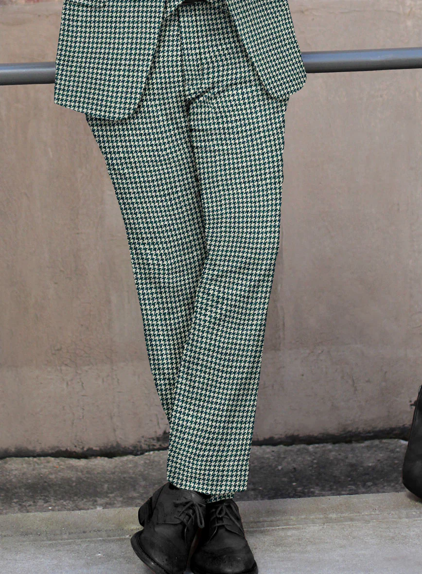 Harris Tweed Houndstooth Green Pants - Image 2