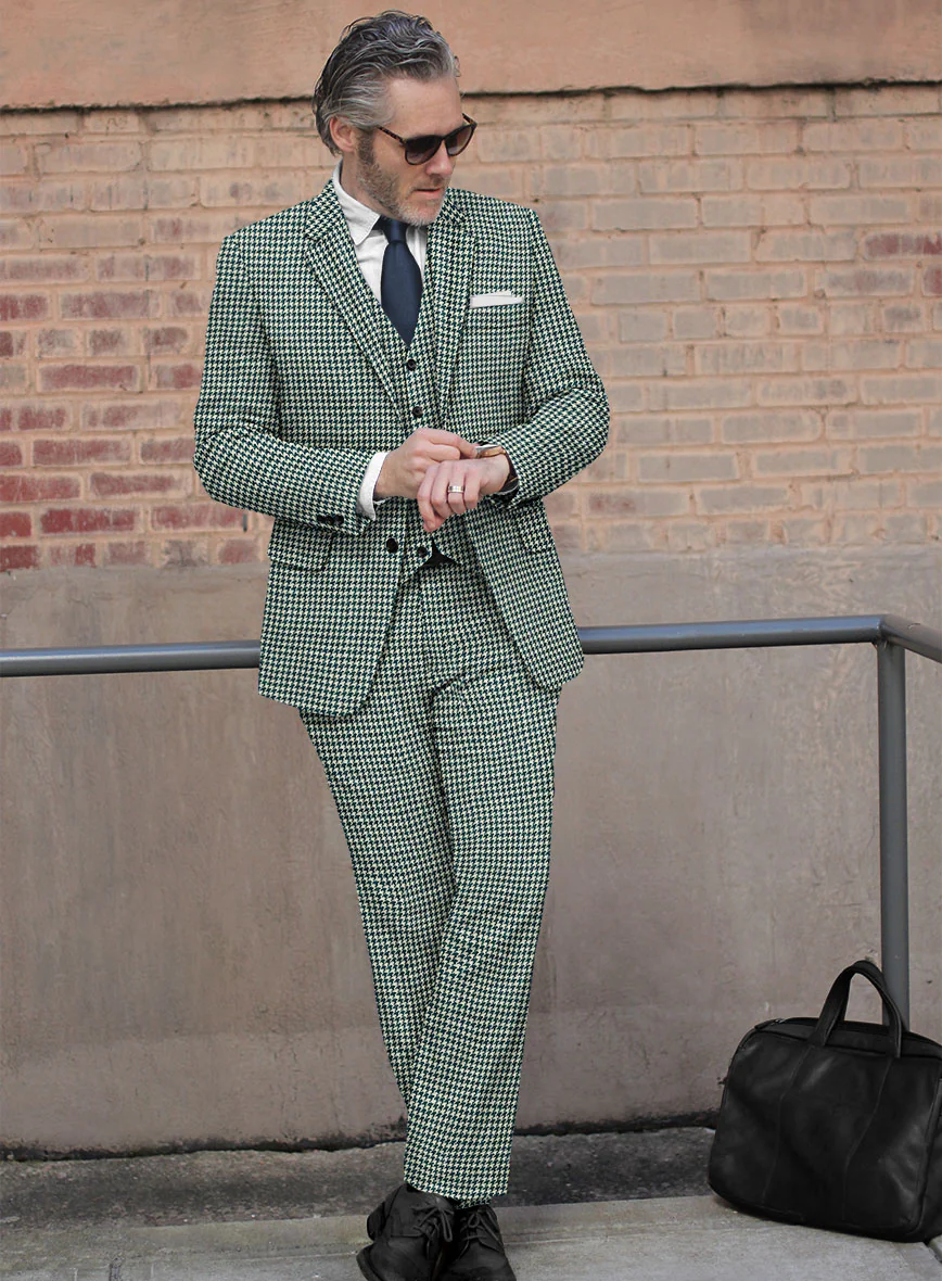 Harris Tweed Houndstooth Green Suit - Image 2