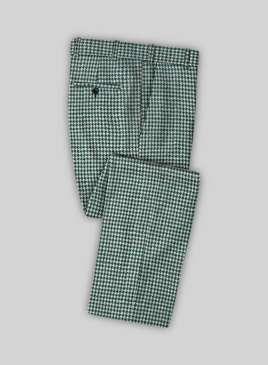 Harris Tweed Houndstooth Green Double Breasted Suit - Image 3