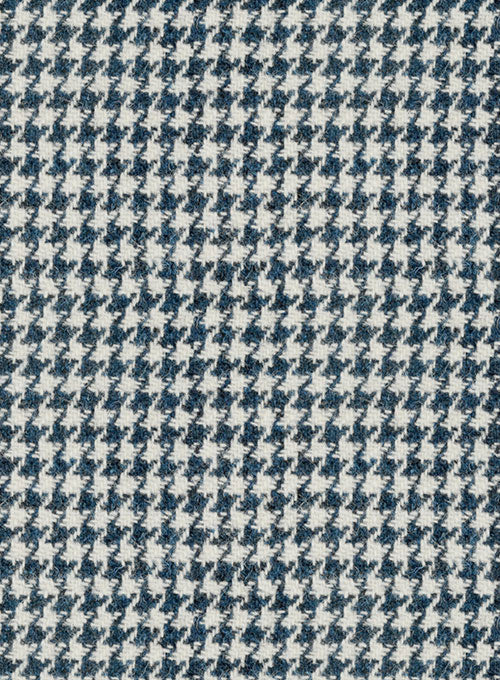 Harris Tweed Houndstooth Indi Blue Double Breasted Jacket - Image 2