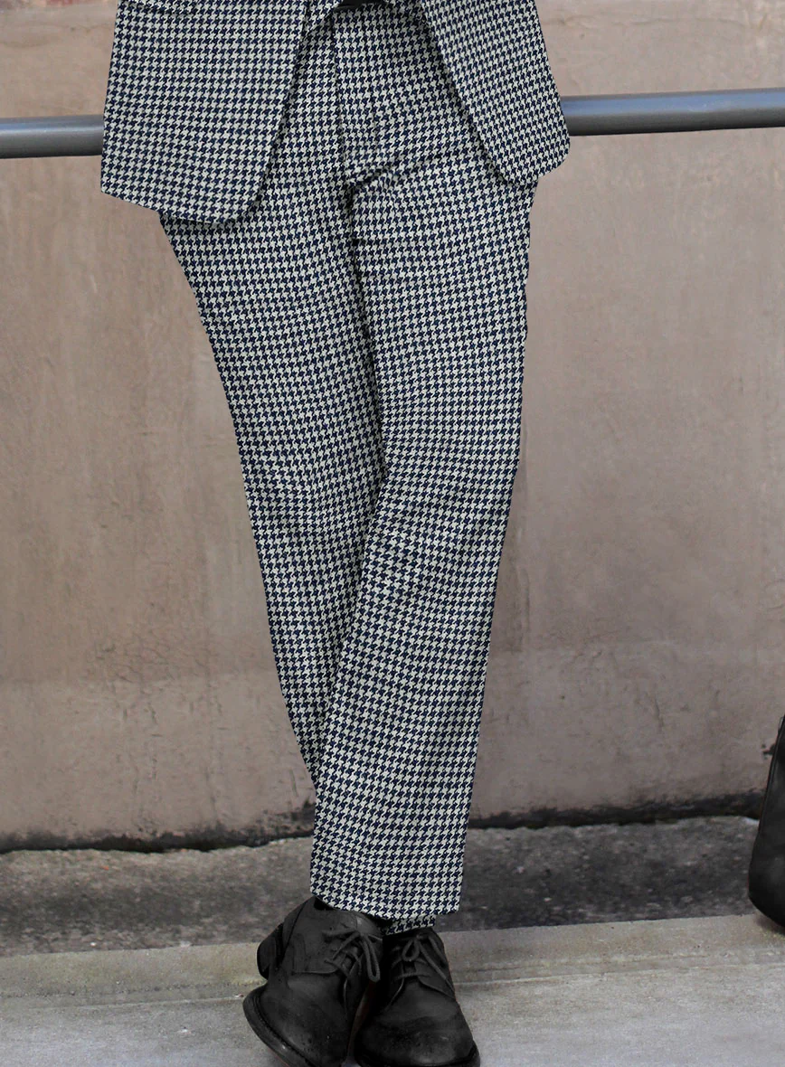 Harris Tweed Houndstooth Indi Blue Pants - Image 2