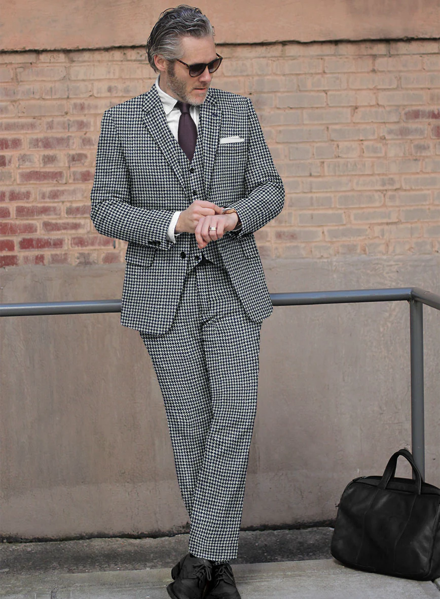 Harris Tweed Houndstooth Indi Blue Suit - Image 2