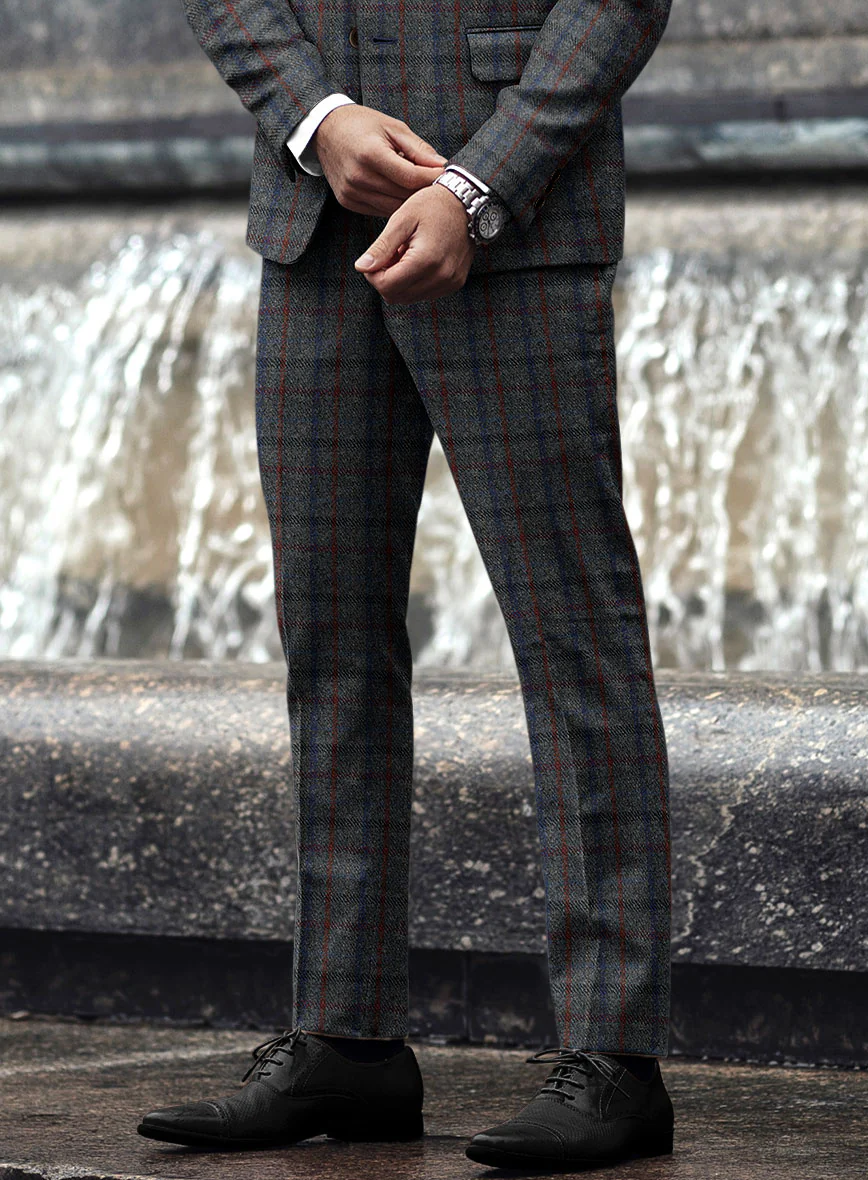 Harris Tweed Ice Blue Check Pants - Image 2
