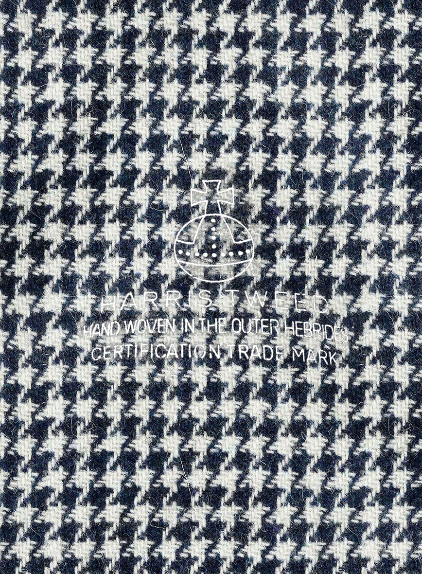 Harris Tweed Indi Blue Houndstooth Newsboy Cap - Image 4