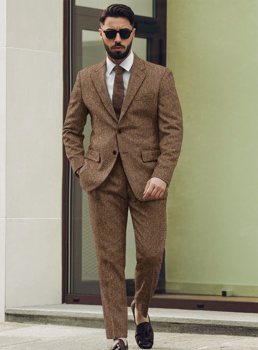 Harris Tweed Irish Brown Herringbone Suit - Image 2