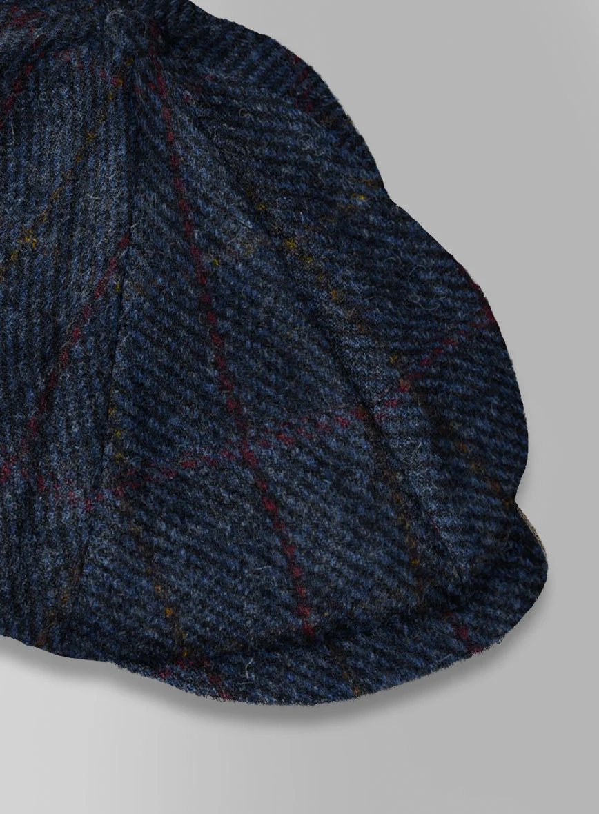 Harris Tweed King Blue Newsboy Cap - Image 3
