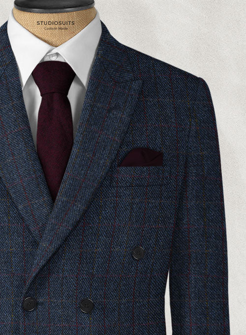 Harris Tweed King Blue Double Breasted Suit - Image 4