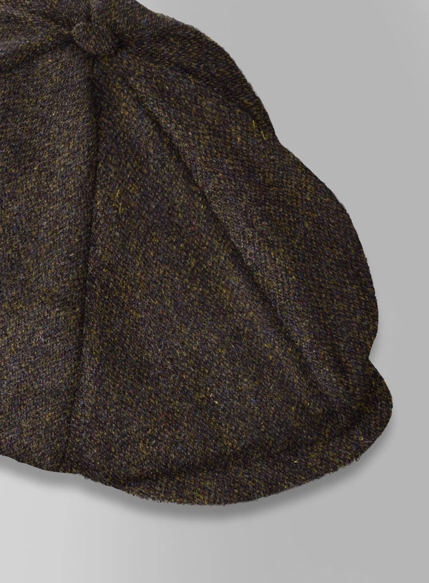 Harris Tweed Melange Brown Newsboy Cap - Image 3