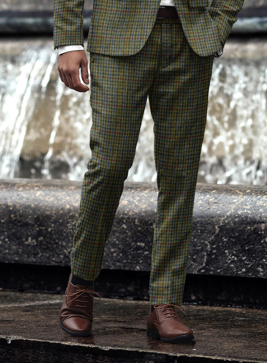 Harris Tweed Moss Green Houndstooth Suit - Image 7