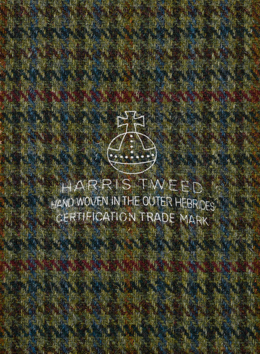 Harris Tweed Moss Green Houndstooth Pants - Image 3