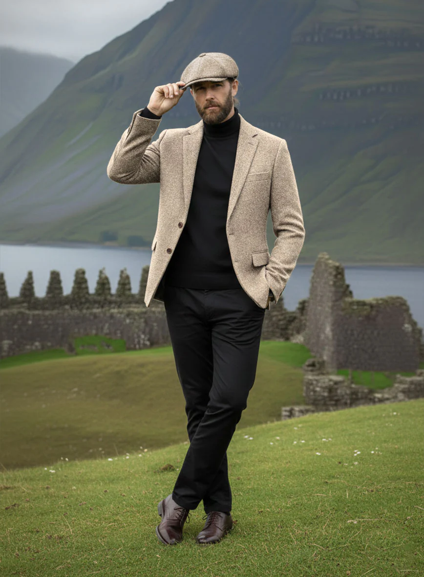 Harris Tweed Oatmoss Hopsack Jacket - Image 3
