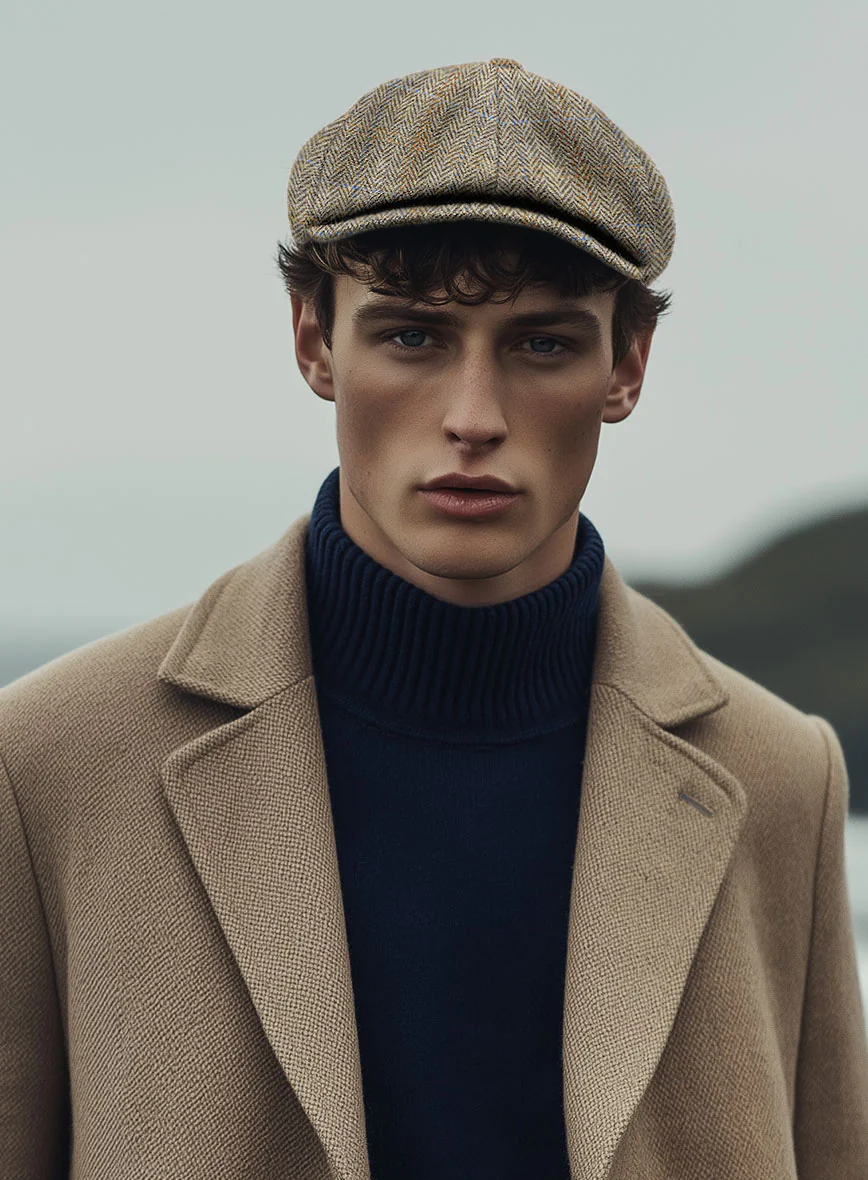 Harris Tweed Ranger Brown Newsboy Cap - Image 2