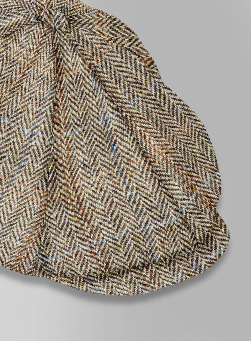 Harris Tweed Ranger Brown Newsboy Cap - Image 4