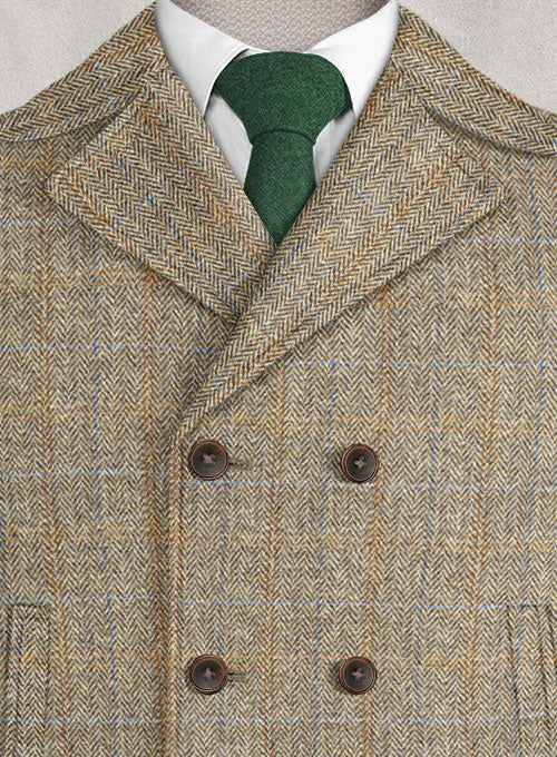 Harris Tweed Ranger Brown Pea Coat - Image 2