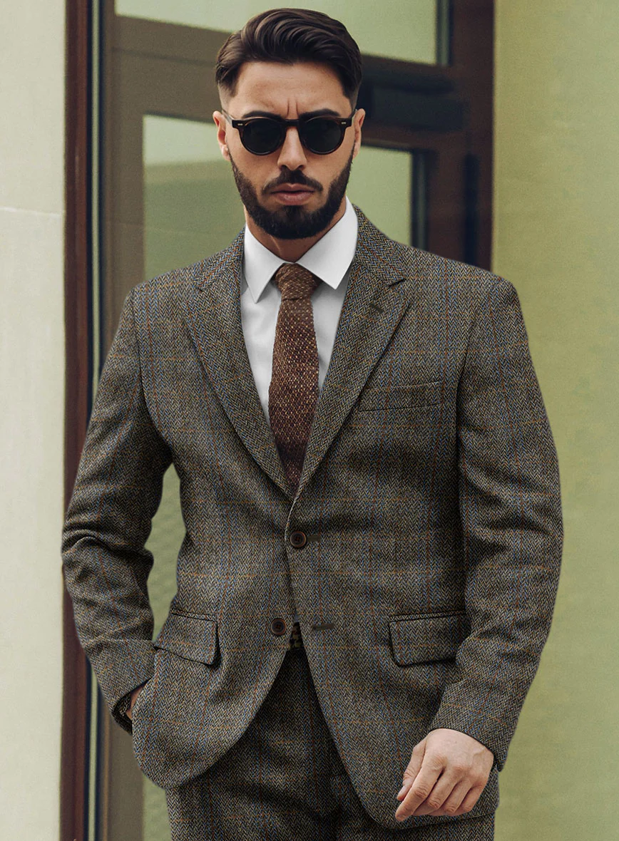 Harris Tweed Ranger Gray Blue Suit - Image 4