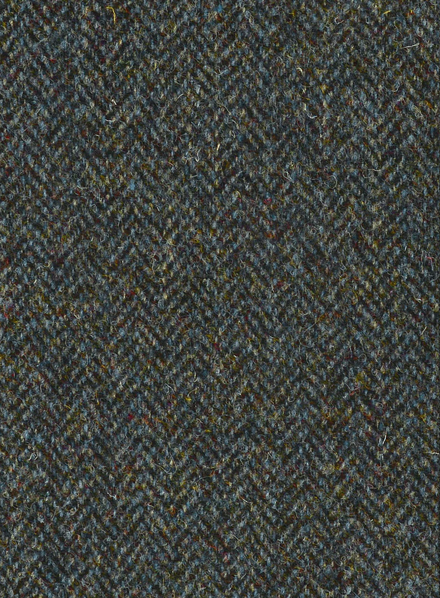 Harris Tweed Ridge Blue Herringbone GQ Overcoat - Image 3