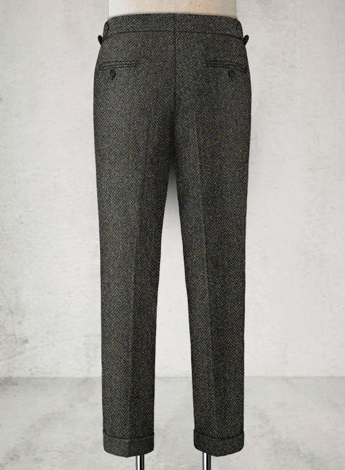 Harris Tweed Ridge Blue Herringbone Highland Trousers - Image 8