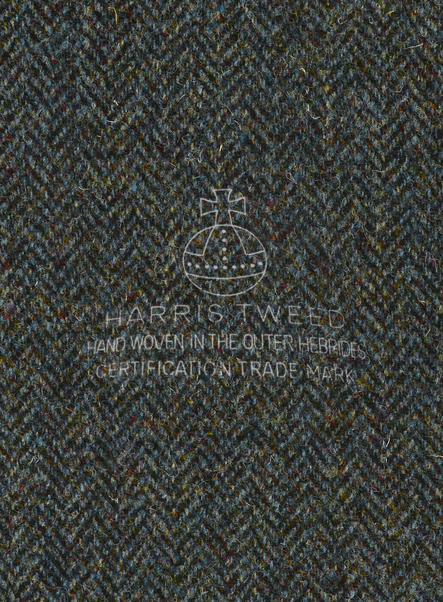 Harris Tweed Ridge Blue Herringbone Pants - Image 3