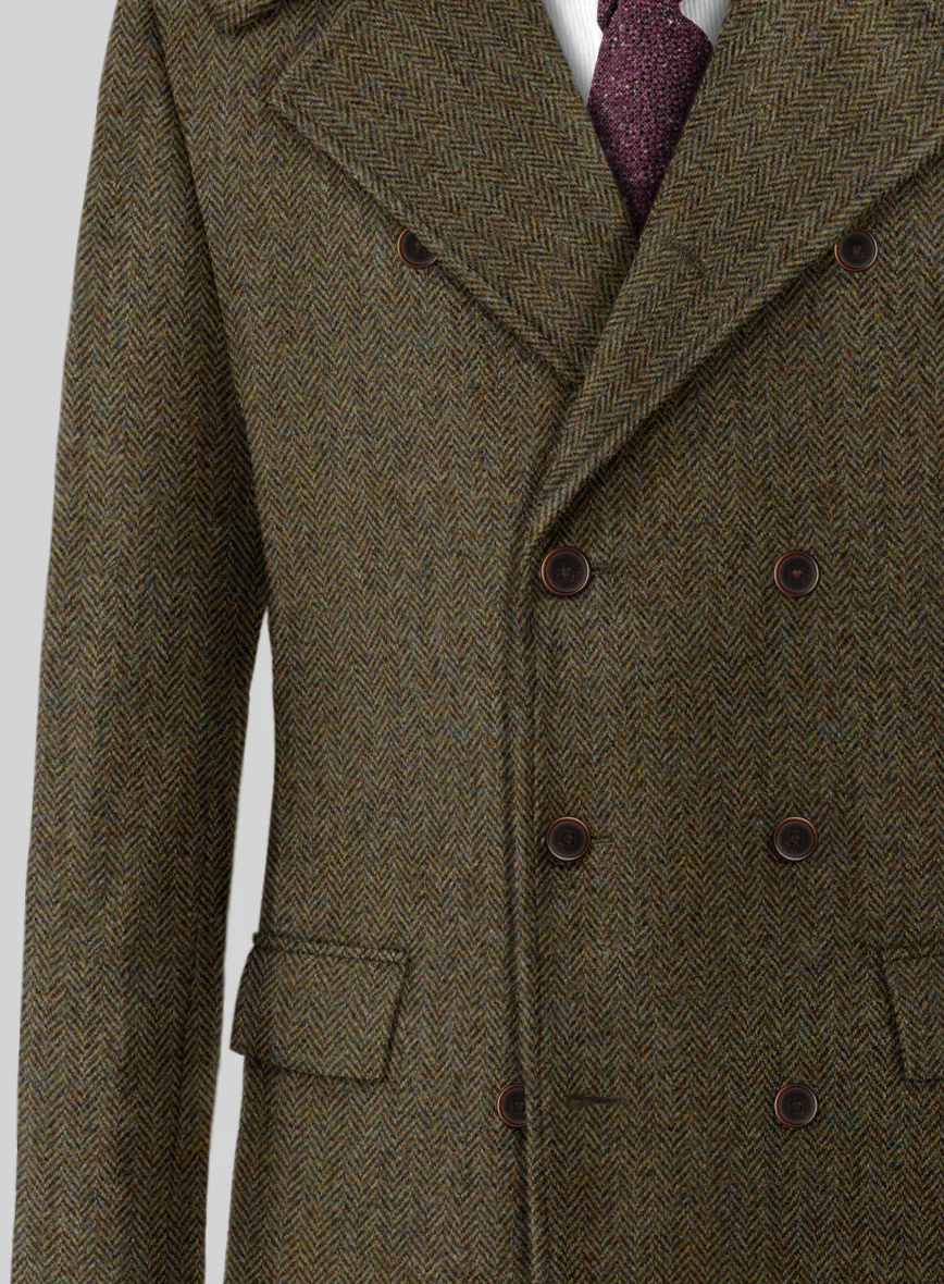 Harris Tweed Ridge Brown Herringbone GQ Overcoat - Image 2