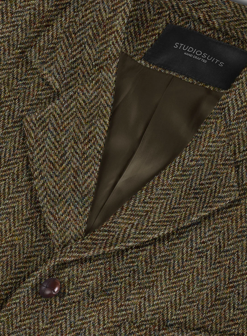 Harris Tweed Ridge Brown Herringbone Hunting Vest - Image 5