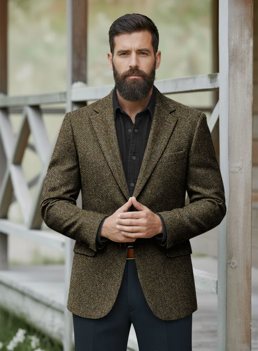 Harris Tweed Ridge Brown Herringbone Jacket - Image 2